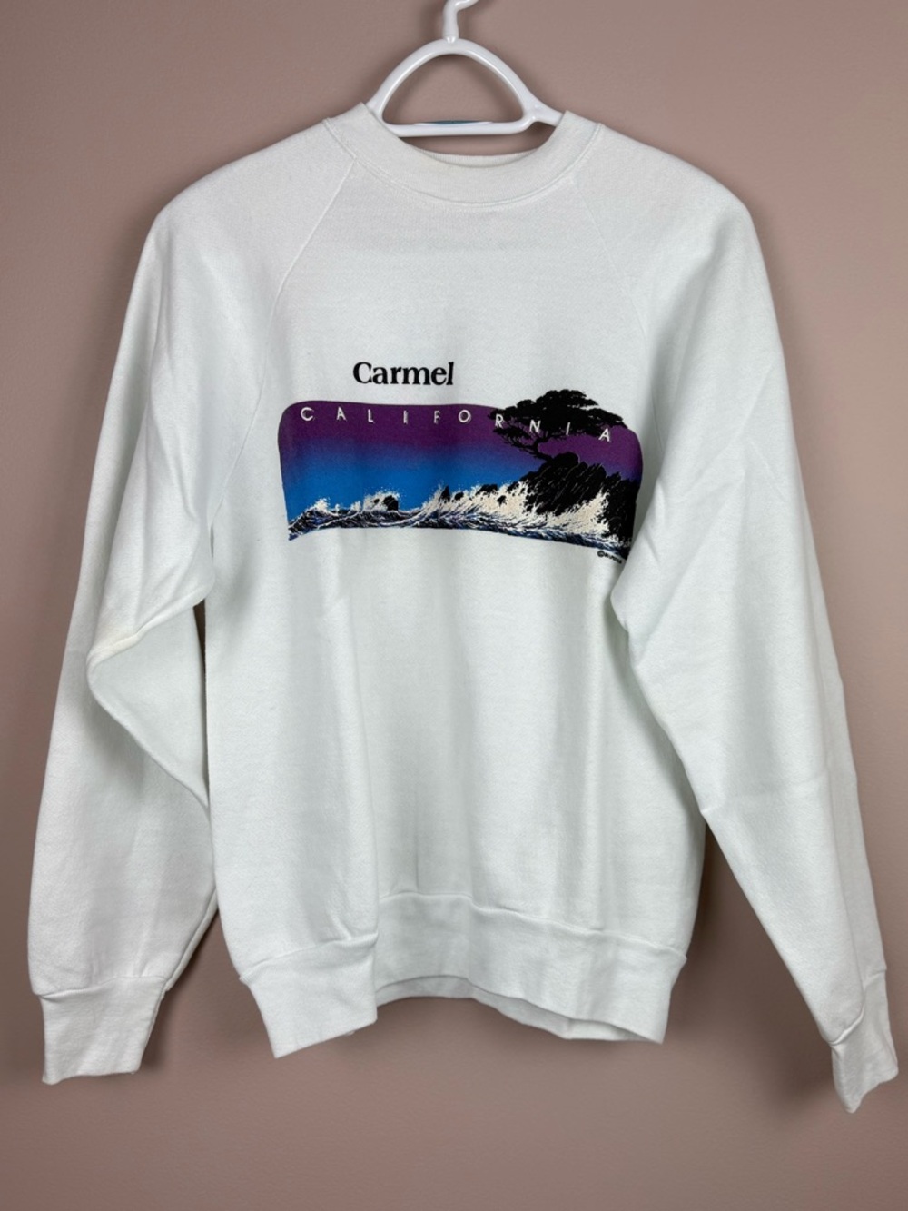 Vintage Miller 80s white Carmel California graphic sweatshirt Size L